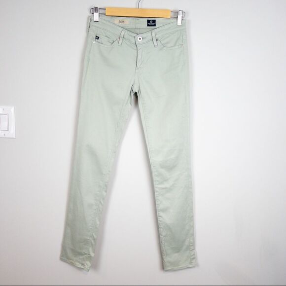 AG Adriano Goldschmied The Stilt Cigarette Jeans Mint Green Size 25 Low Rise - Picture 3 of 11